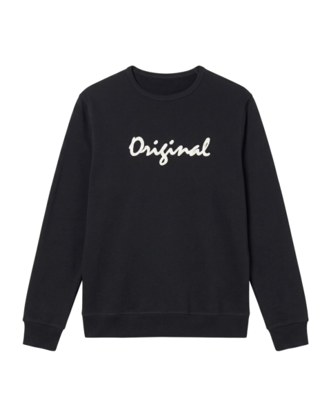 Blend Cotton Embroidered Text Sweatshirt 