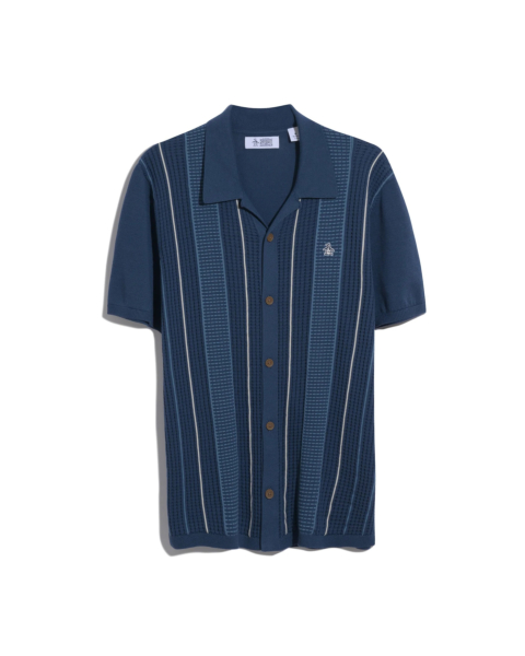 Original Penguin Vertical Stripe Short Sleeve Sweater Polo