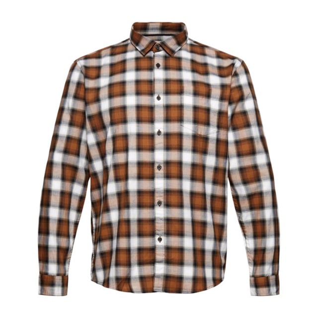 Esprit Long Sleeve Check Shirt In Blended Cotton