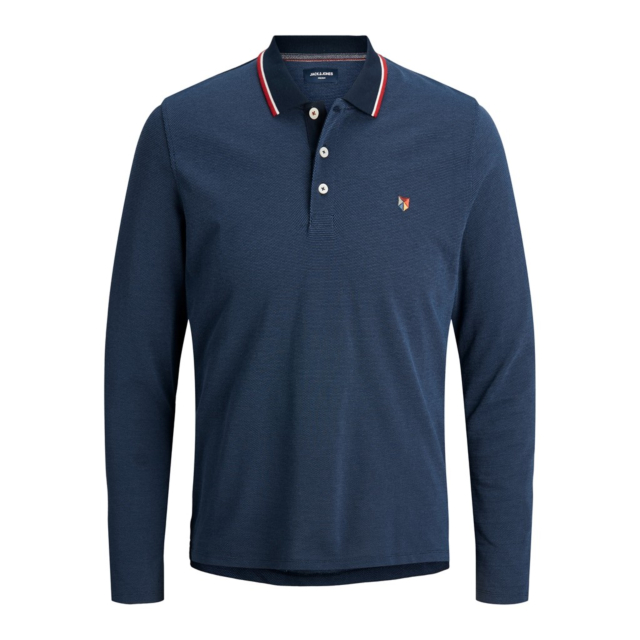 Jack & Jones Bluwin Contrast Tipped Long Sleeve Polo