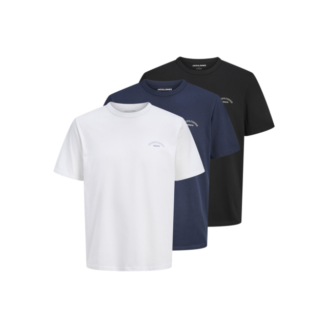 Jack & Jones Jjcollege Logo Short Sleeve Crew Neck Tee 3 Pack