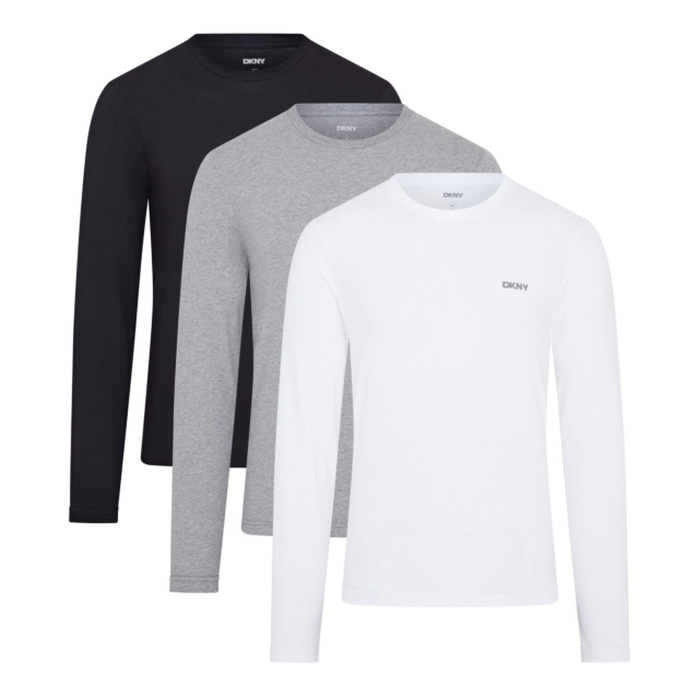 DKNY Long Sleeve Cotton T-Shirt 3 Pack