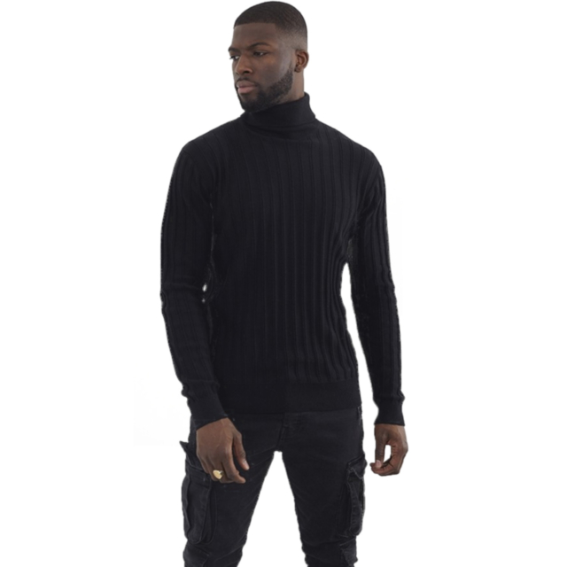 Brave Soul Damara Vertical Rib Knit Roll Neck Jumper