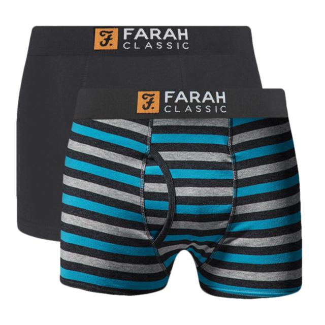 Farah Striped Boxers 2 pack Keyhole Trunks