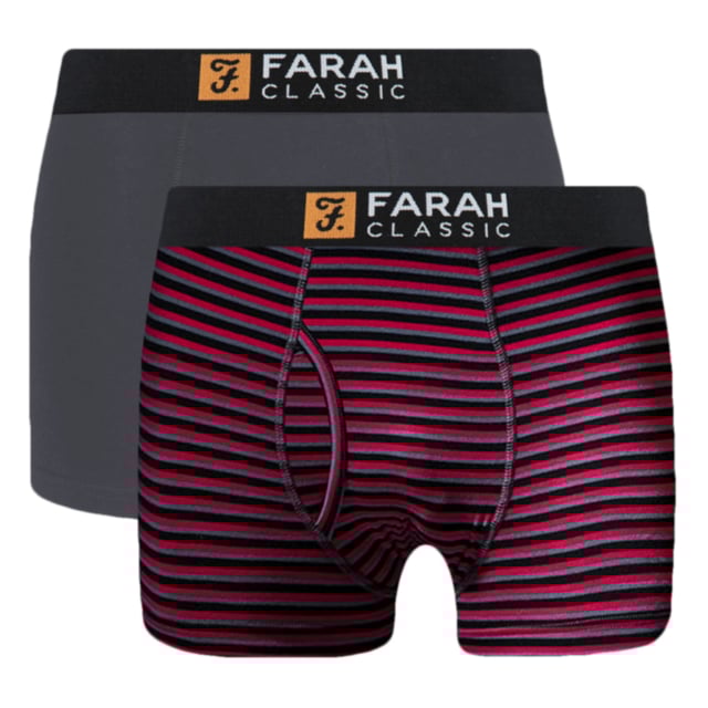 Farah 2 Pack Stripe Keyhole Bamboo Boxers
