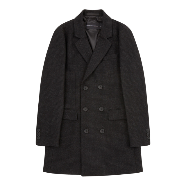 French Connection Double Breasted Check Peacoat