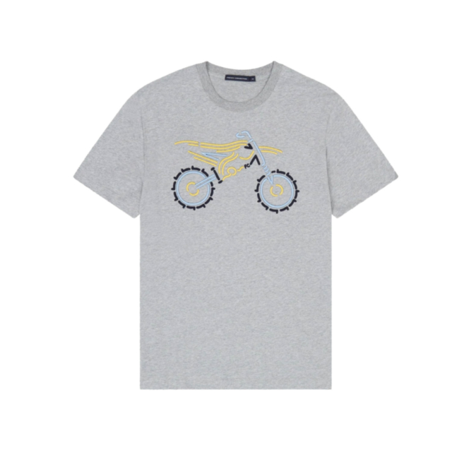 French Connection Mens Embroidered Dirt Bike T-Shirt