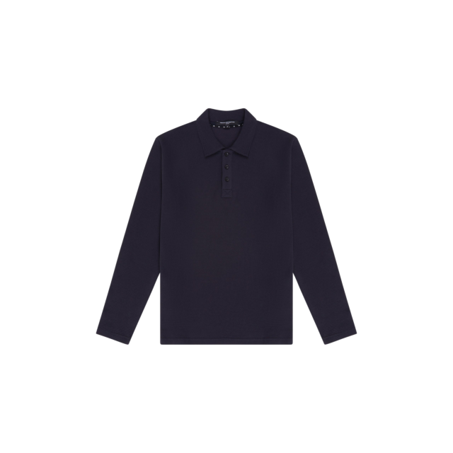 French Connection Soft Knit Long Sleeve Waffle Polo Shirt