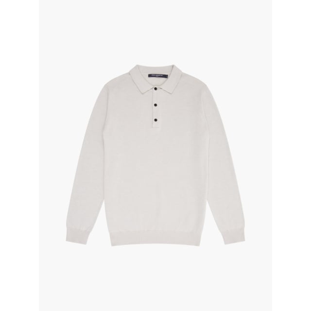 French Connection 3 Button Placket Knit Long Sleeve Polo Shirt