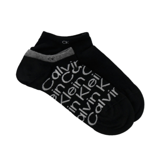 Calvin Klein 2 Pack All Over CK Print Sneaker Socks