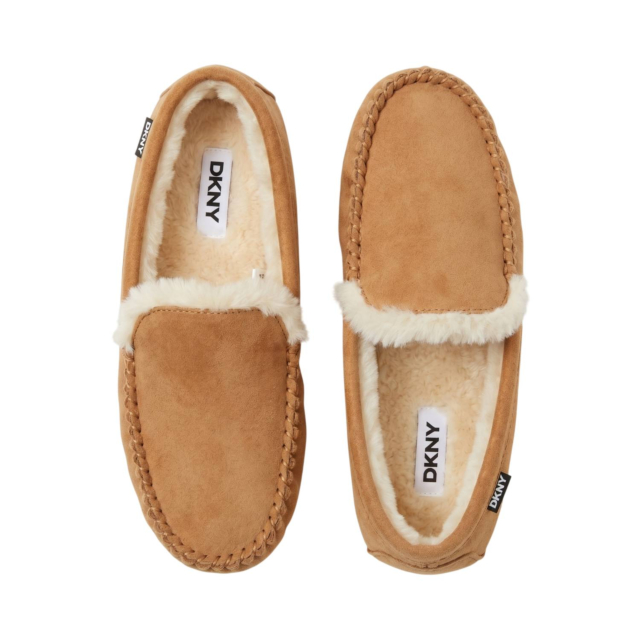 DKNY Moccasin Slipper Faux Fur 
