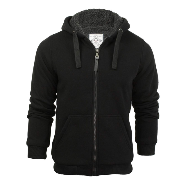 Brave Soul Zone Mens Zip Through Hoody Jumper