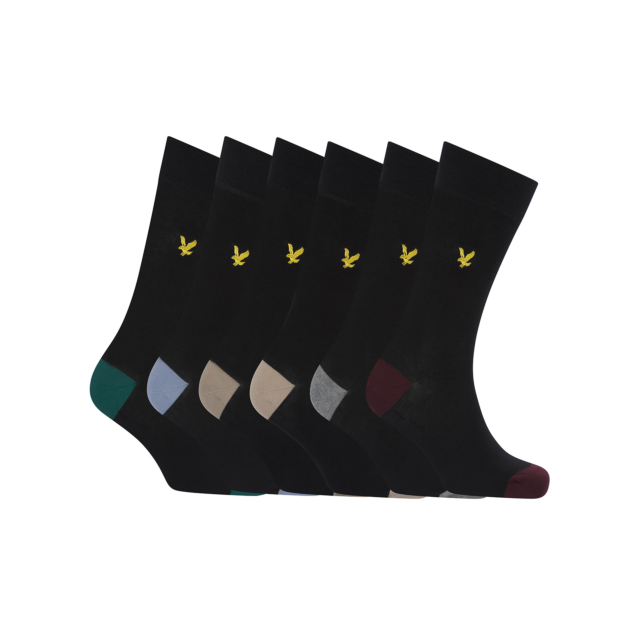 Lyle & Scott Men's BRONSON 6 Pack Dress Socks Gift Box Set