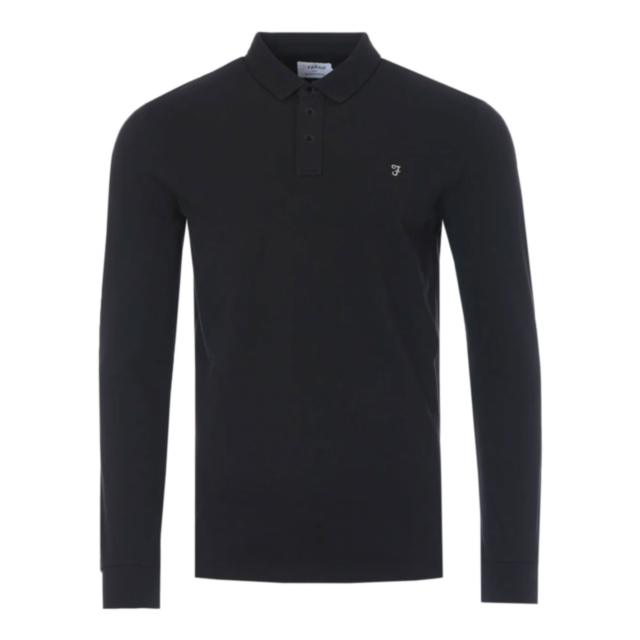 Farah Long Sleeve Solid Cove Polo Shirt