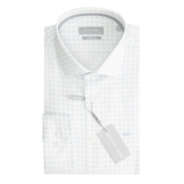 Michael Kors Square Print Slim Fit Shirt