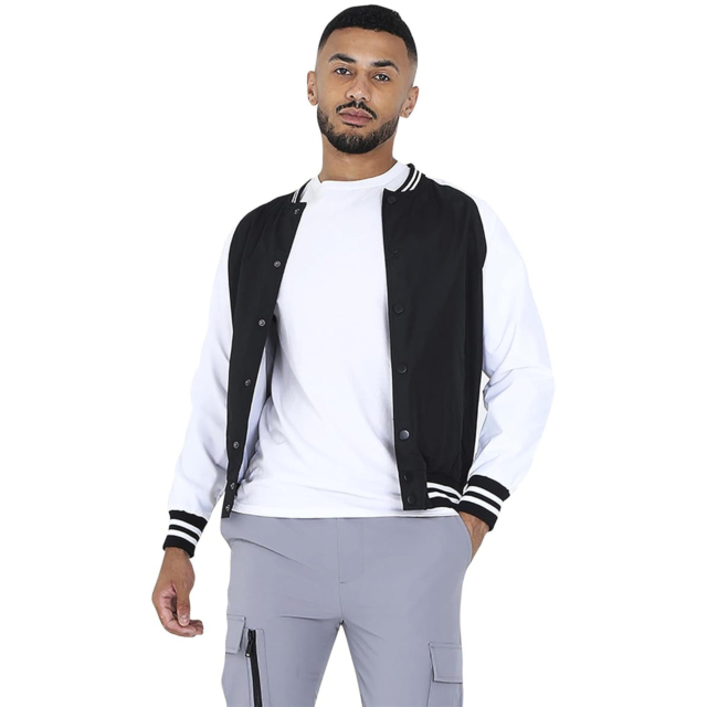 Brave Soul Bay Lightweight Varsity Bomber Jacket