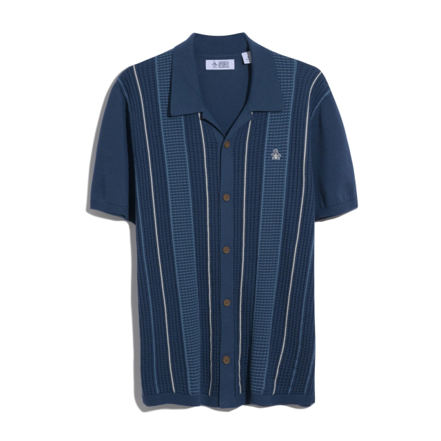 Original Penguin Vertical Stripe Short Sleeve Sweater Polo
