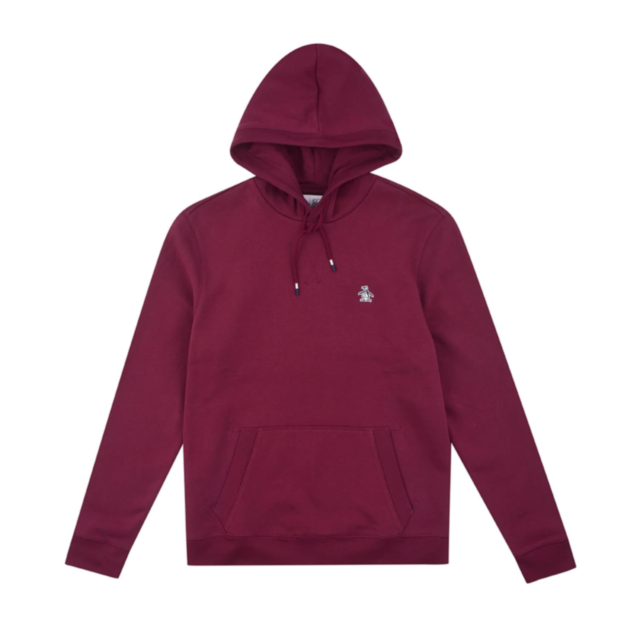 Original Penguin Sticker Pete Organic Cotton Fleece Pullover Hoodie