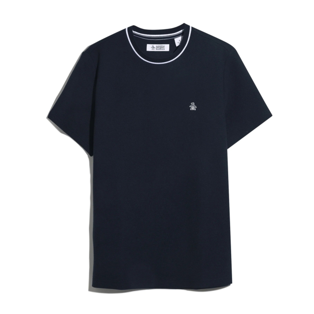 Original Penguin Textured Ringer Short Sleeve Crew Neck T-Shirt
