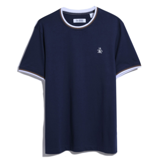 Original Penguin Sticker Pete Tipped Ringer Organic Cotton T-Shirt