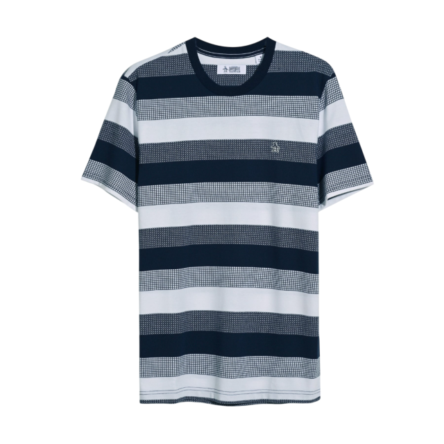 Original Penguin Crew Neck Pique Jaquard Stripe Short Sleeve T Shirt
