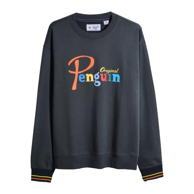 Original Penguin Logo Print Fleece Jumper