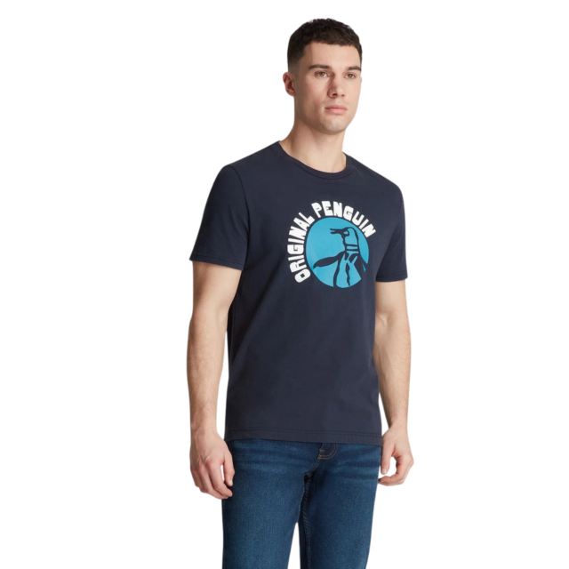 Original Penguin Circle Pete Print Crew Neck Short Sleeve T-Shirt