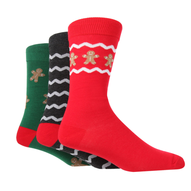Wildfeet 3 Pack Christmas Socks Hanging Gift Set