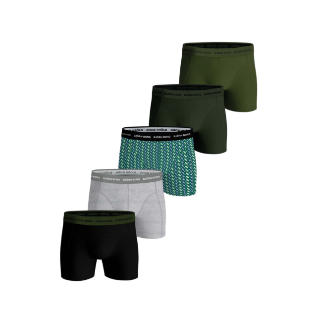 Bjorn Borg 5 Pack Pattern Cotton Stretch Boxer
