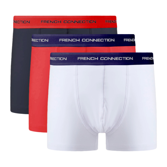 French Connection 3 Pack Logo Boxer Shorts