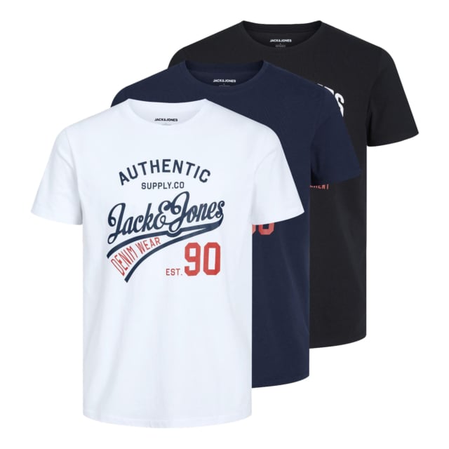 Jack & Jones Ethan 3-Pack Logo Crew Neck T-Shirt