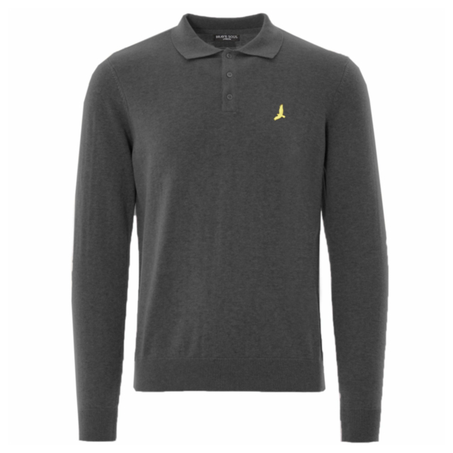 Brave Soul Vidic Long Sleeve Knitted Polo